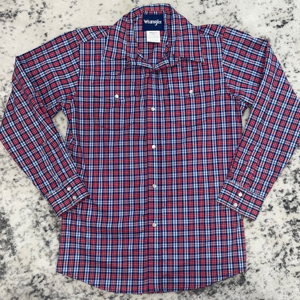 Boys Wrangler Pearl Snap Down Shirt